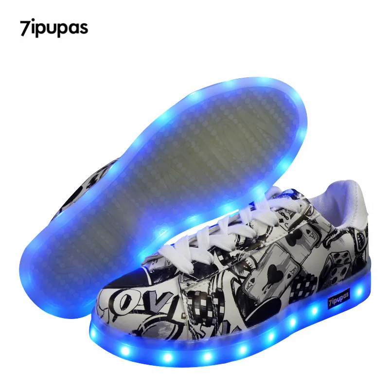 7ipupas Rechargeable Glowing sneakers boy casual Led children shoe kids with lights up illuminated luminous led sneaker for girl