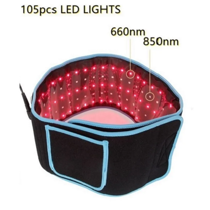 Red Infrared LED Light Therapy Belt 850nm 660nm Back Pain Relief Belt Weight-Loss Slimming Machine Waist Heat Pad Massager