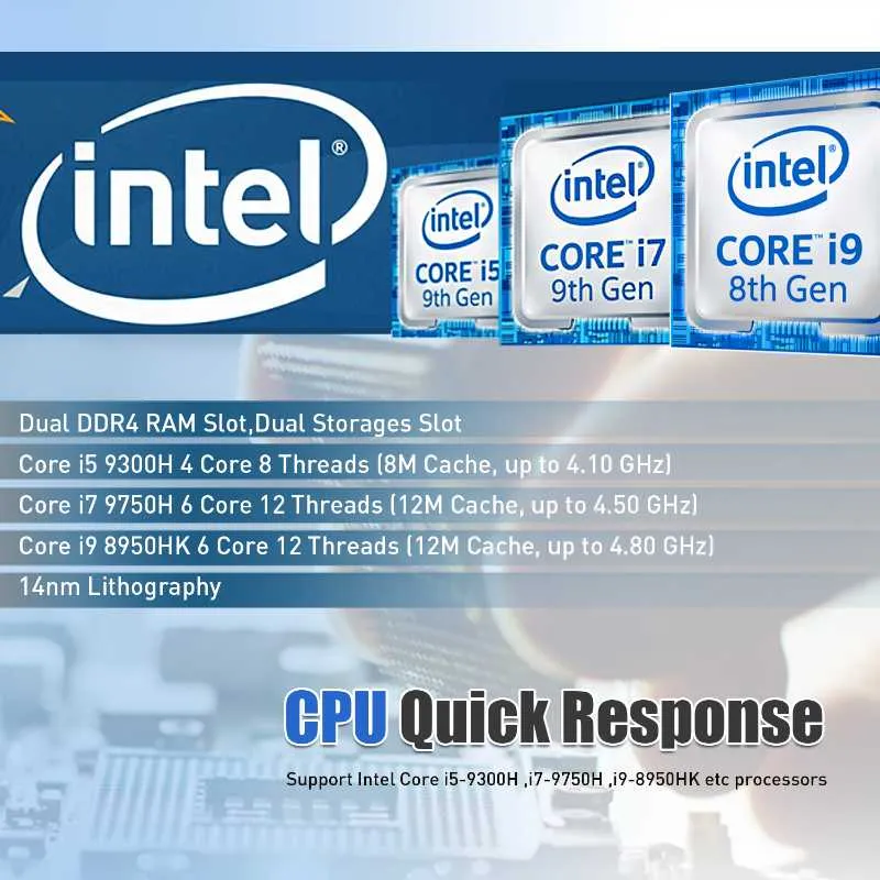 Mini Gaming Pc- Intel Core I9 I7-9750h, I5-9300h Gtx 1650 2*ddr4