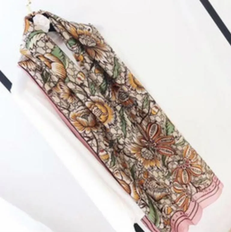 2020 Summer scarf Famous design pattern Women`s Gift scarf high quality 100% silk long scarf size 180x90cm C1