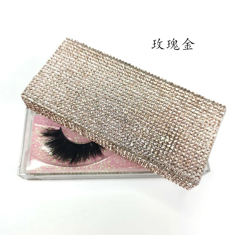 Ложные ресники бриллиантовые ресниц коробка 3D Mink Hairshash 1 паре упаковка натуральные толстые кристаллы в запасе оптом
