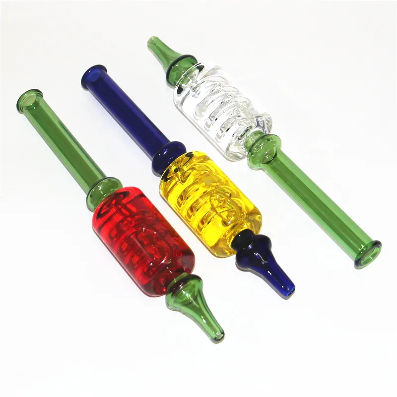 hookahs Glass nectar straw with liquid glycerin inside oil cooling 220mm nectar pipes dab rig