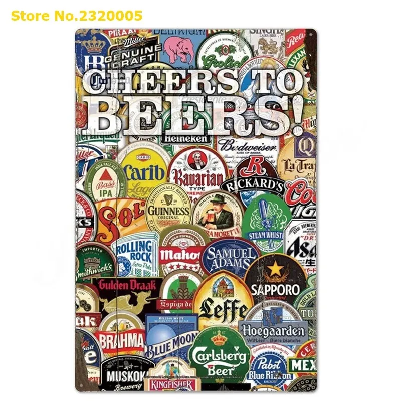 Beer Tin Plaque Vintage Funny Metal Sign Plate Wall Decor For Bar Pub ...