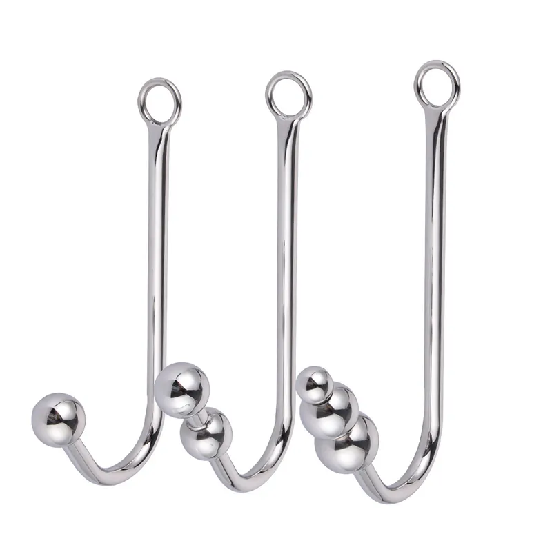 Stainless Steel Anal Hook Prostate Massage Gay Butt Plug with Ball Anal Plug Dilator Sex Toys for Men and Women