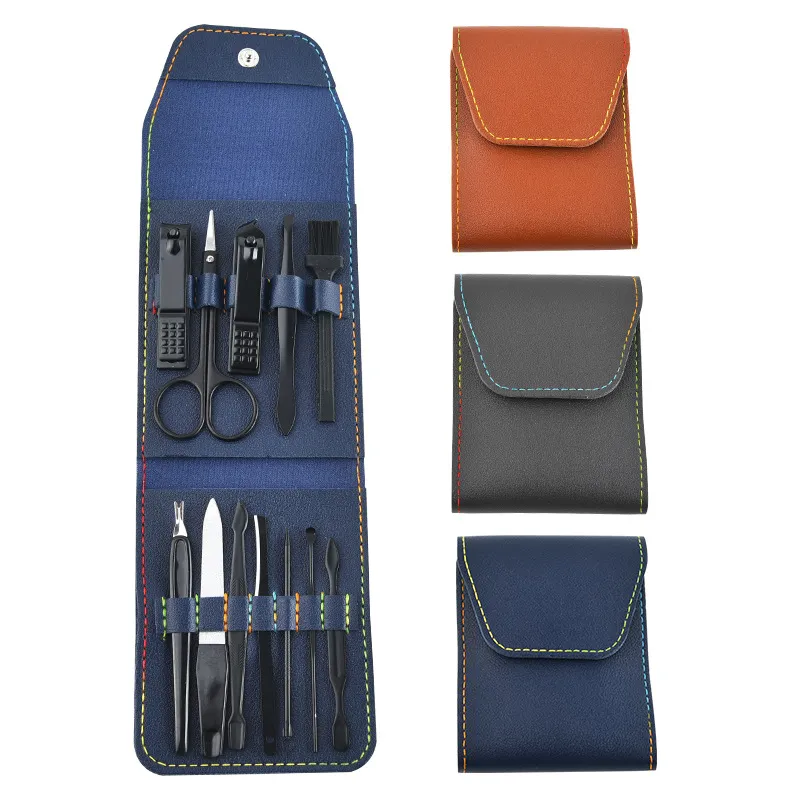 12 parçalı Set Güzellik Setleri Nail Clipper Set Tırnaklar Clippers Pedikür Bıçak Kıymığı Ölü Cilt İtme Manikür Araçları XG0230