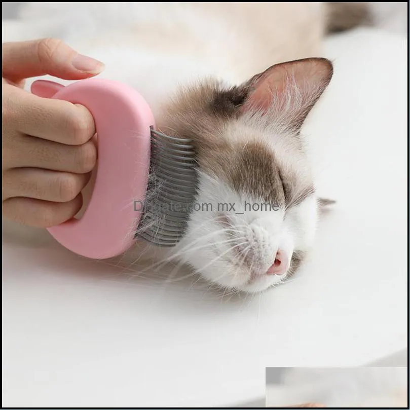Pet Massage Brush Removal Comb Shell Shaped Handle Pet Grooming Massage Tool Remove Loose Hairs for Cats Pet Cleaning Supplies