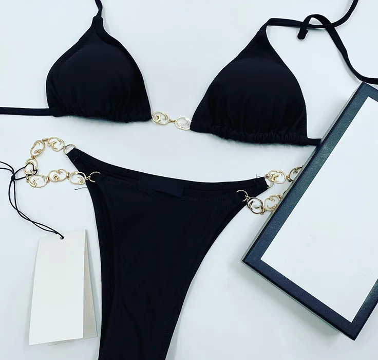 الإيطالية ملابس الربيع صيف جديد أزياء عالية باريس سلسلة رسائل الطباعة النسائية ملابس السباحة قمم عالية الجودة البني الأسود 06