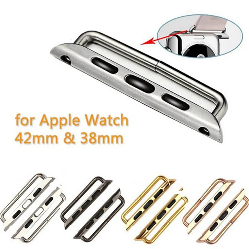 Stokta Paslanmaz Çelik Adaptör Apple İzle 38mm 40mm 42mm 44mm Bant Bağlayıcı, Adaptörü, Apple İzle Toka 4 Renkler