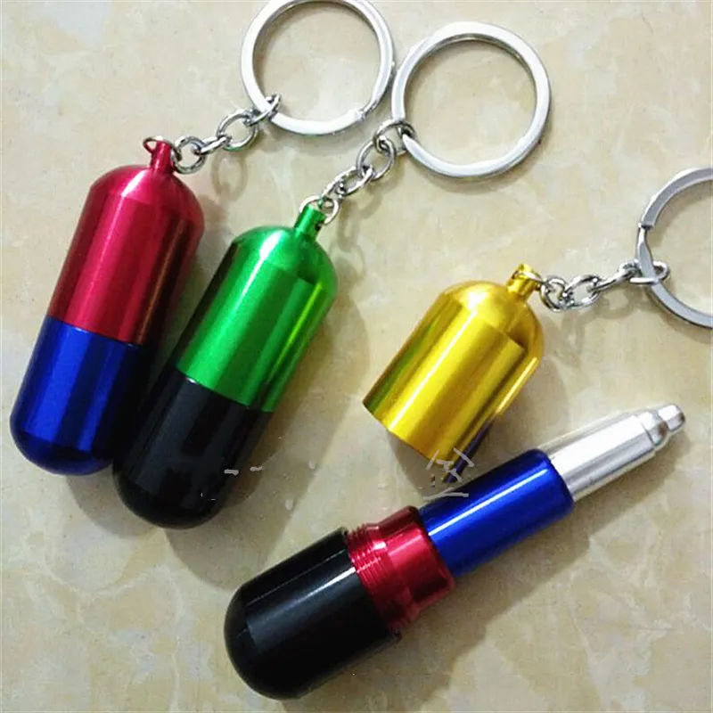 Bongs Smoking Pipe Portable Creative key chain 64 mm Metal Colored Tobacco Pipe Filter Cigarette Aluminum Removable Pipes Tube Smoke Accessories