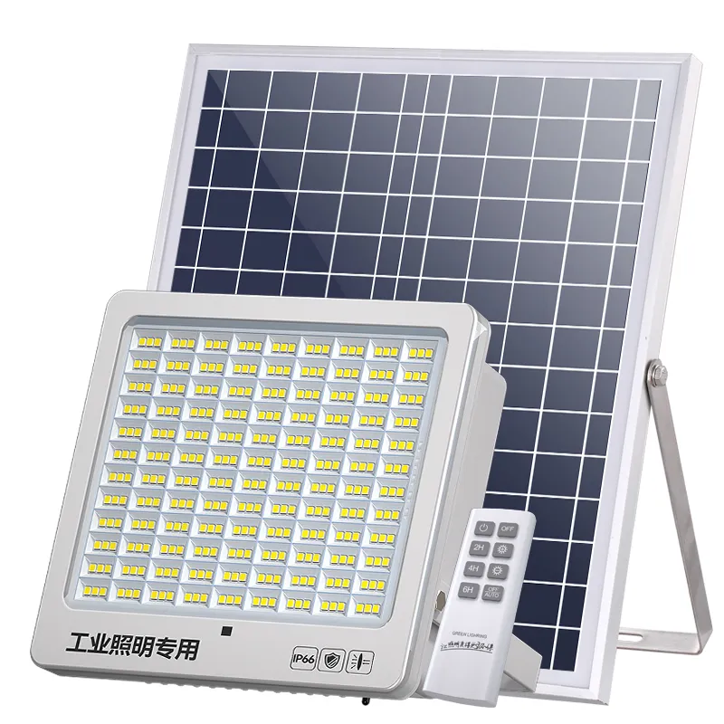 Solar Lamp Floodlight IP66 Waterproof Outdoor 120W 250W Remote Control Street Lights Timer