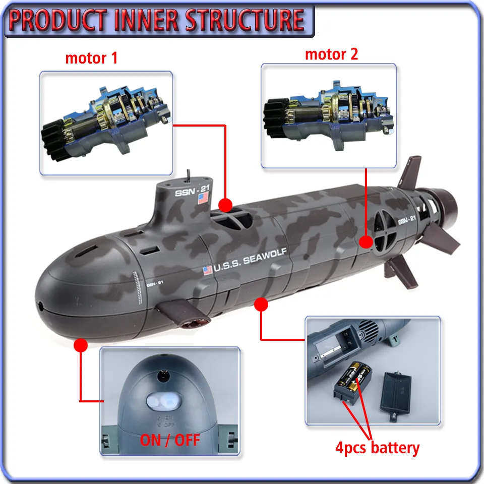 Uss seawolf deals rc submarine