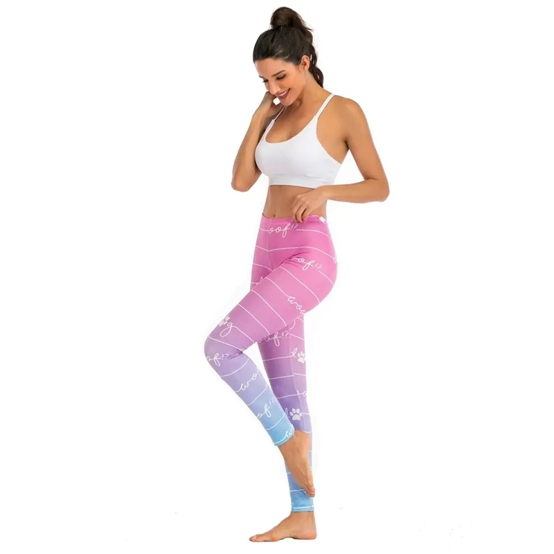 Compra Marcas Mujeres Moda Línea Línea Línea Gradiente Color Impresión  Leggins Sexy Slim Legins Alta Cintura Punk Leggings Mujer Fitness  Pantalones 201203 Barato | Entrega Rápida Y Calidad | Es.Dhgate