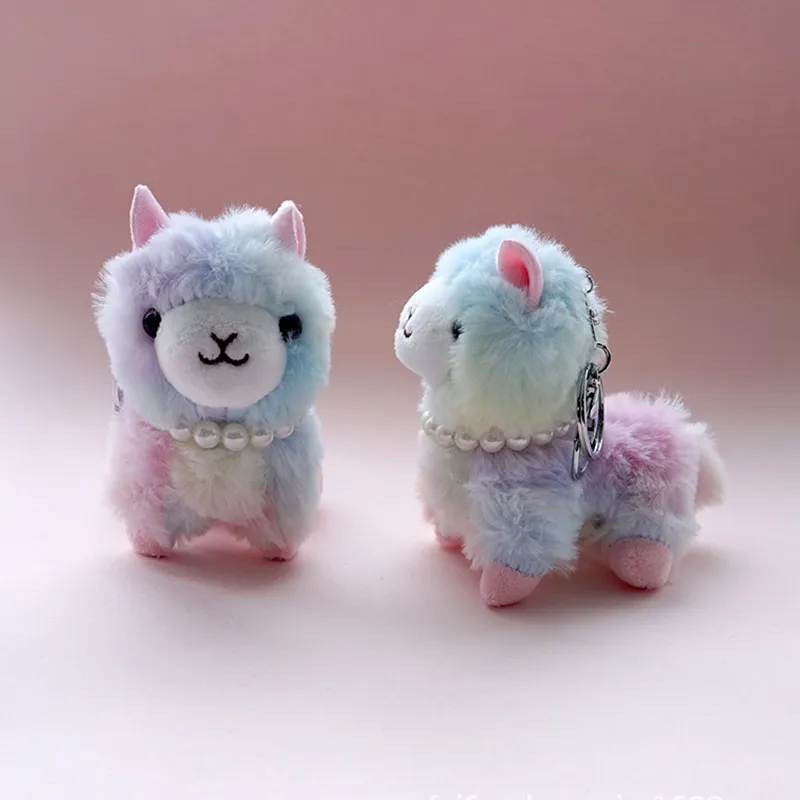 13cm Kawaii Japanese Amuse Cut Alpaca Keychains And 11cm Rainbow
