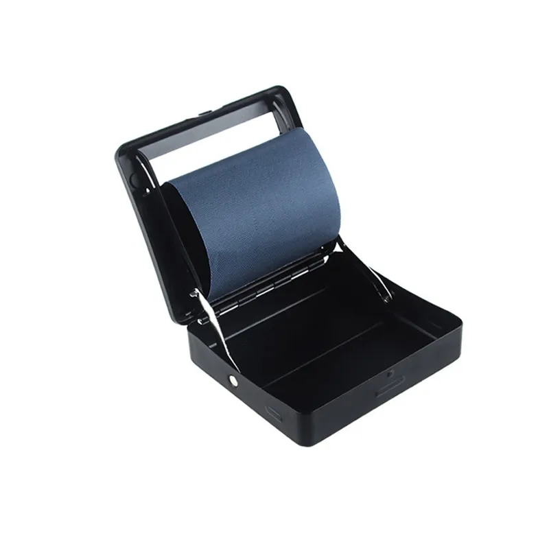 Nyaste Black Dry Herb Tobacco Rollbox Automatisk Cigarettrullmaskin 70mm DIY Roller Box Portable Preroll Cigarette Rökning Tillbehör