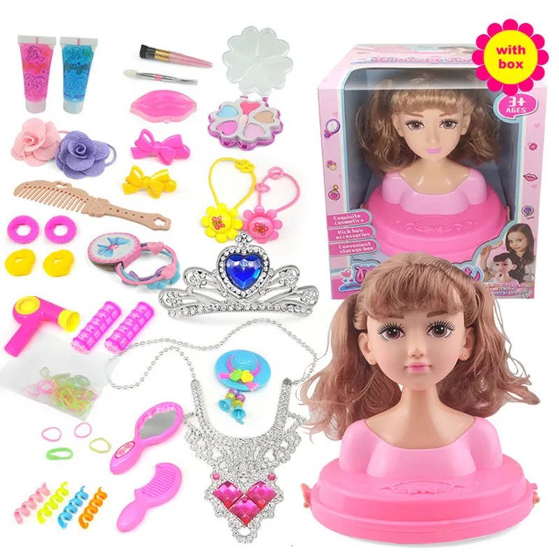 Kids Dolls Make Up Comb Hair Toy Doll Set Pretend Play Princess