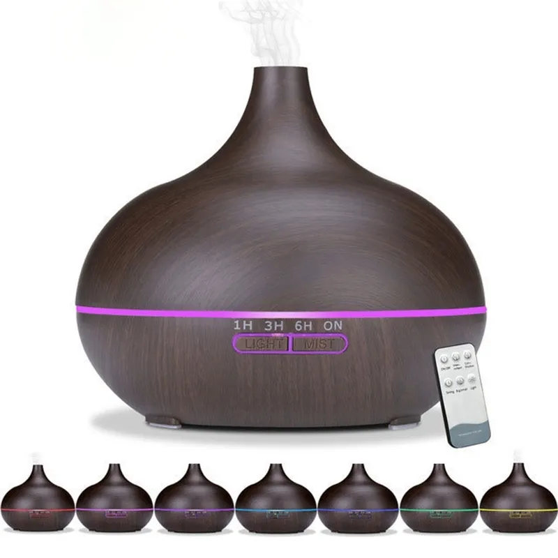 Diffuseur d'arômes d'huiles essentielles électrique, humidificateur d'air à  ultrasons, télécommande, lampe LED, brumisateur, document, voiture, maison,  550ml