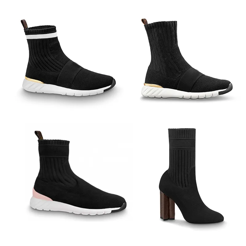 Hot Koop-Designer Aftergame Sneaker Laarzen Vrouwen Sokken Enkellaarsjes Stretch Speed Schoenen Hoge Hak Silhouet Enkellaarsjes Winter Schoen