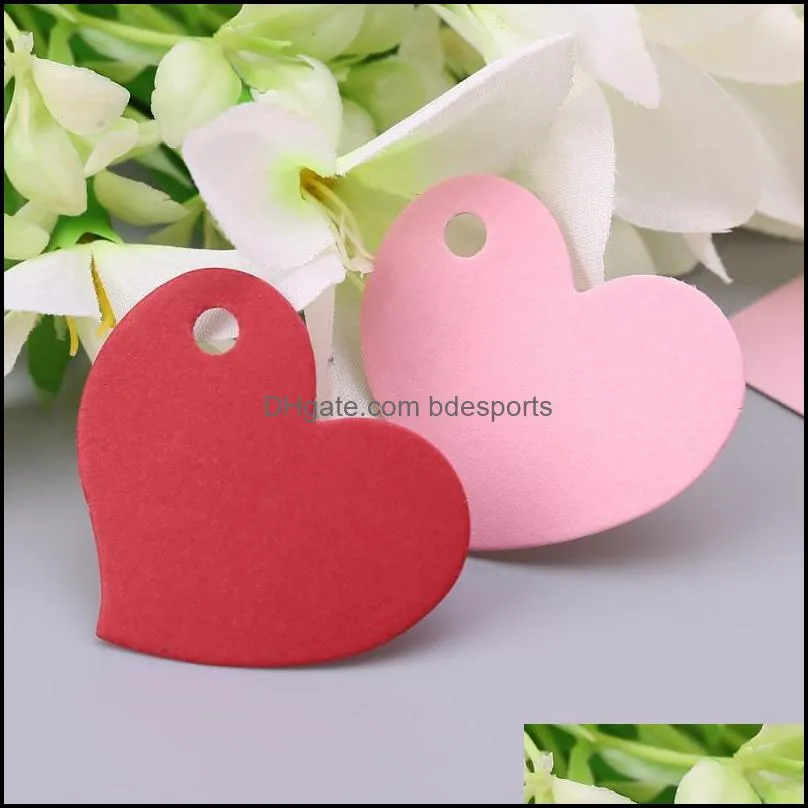 Party Decoration 50Pcs Heart Shape Blank Kraft Paper Card Gift Tag Label DIY Wedding Crafts