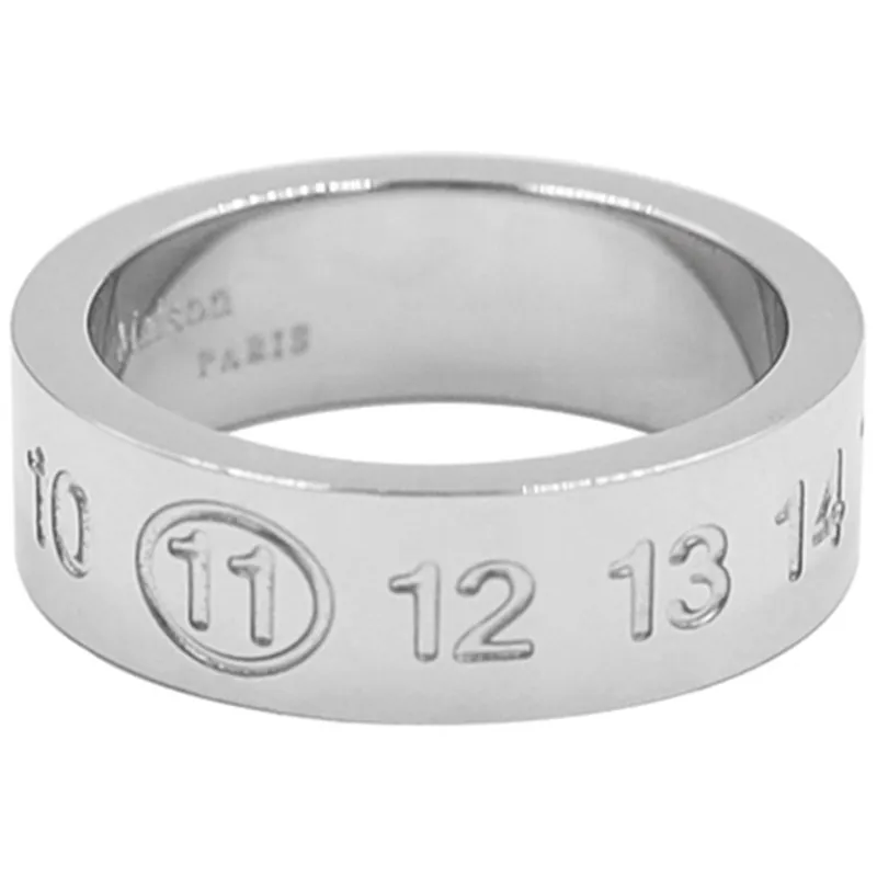 2020 new personality digital engraving titanium steel ring wild design sense ring male and female couples ins tide