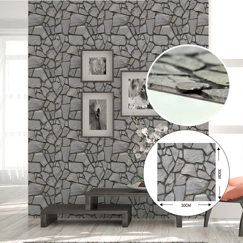 3D Dekorerande väggklistermärken Självhäftande Vattentät Badrum Kök Inredning Bakgrund för vardagsrum TV Bakgrundsinredning 30x30cm