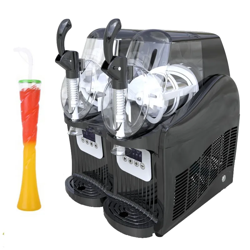 Double Tank Slush Machine 300W Snow Melting Machine Commercial Smoothies Maker Ice Slusher