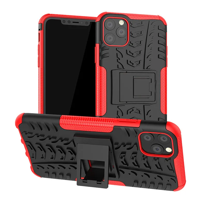 Hybrid Armor Phone Case for iPhone 12 11 mini Pro MAX stand holder cell shell for Samsung Galaxy S20 Moto Google LG Sony