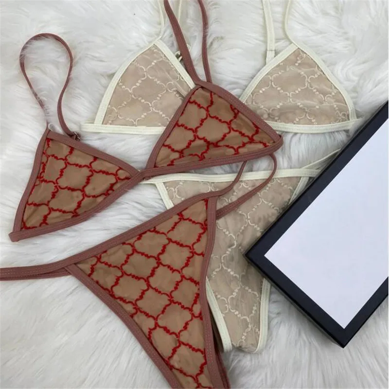 Costumi da bagno sexy estivi per donne Reggiseni Lingerie Lettera di moda Ricamo Set bikini da donna Alla moda Soft Touch Reggiseno per ragazze