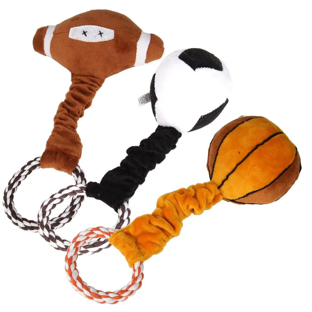 2021 Pet Cani Giocattolo Peluche Intrecciato Corda di Cotone Palla Sport Giocattoli Per Cucciolo di Cane Animali Domestici Cane Squeaker Suono Giocattolo Forniture per Animali Domestici