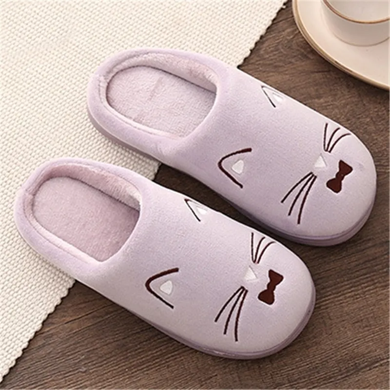 Hiver Maison Chaussures Chaud En Peluche Intérieur Pantoufles Femmes Cartoon Coton Pantoufles Hommes Chambre Confortable Diapositives pour Neige Froid Y201026