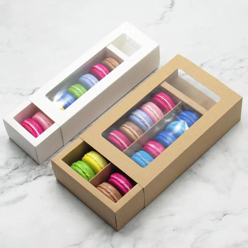 Macaron Box Cake Dozen Huisbenodigdheden Papier Chocoladedozen Biscuit Muffin Box Bakvormen Verpakking Holiday Gift Box LX3558