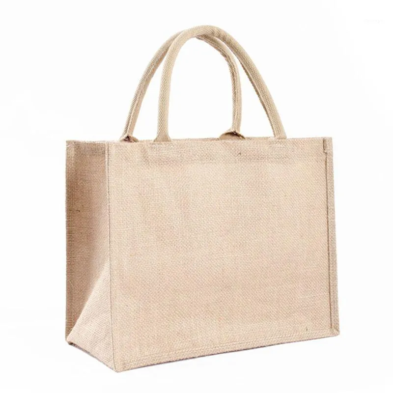 Storage Bags 2022 Multifunction Jute Tote Reusable Foldable Shopping Grocery Pouch