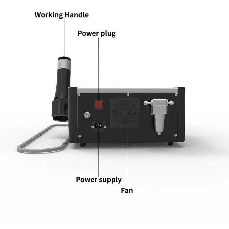 Máquina portátil do emagrecimento da terapia da terapia da onda do choque com equipamento físico de ED de aspiração de vácuo para o uso do salão de beleza home