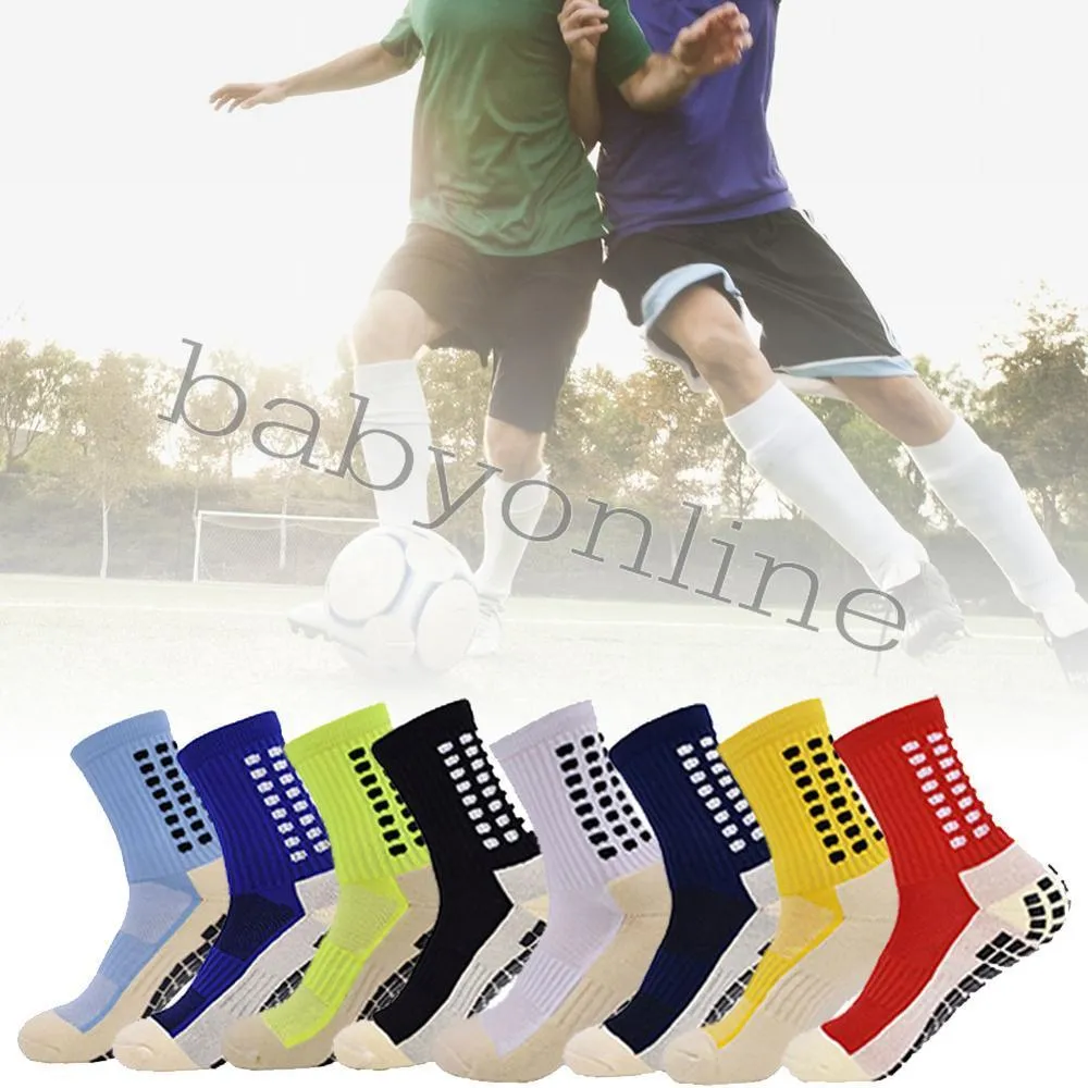 Mens Anti Slip Football Socks Athletic Long Socks Absorberande Sport Grip Strumpor För Basketboll Fotboll Volleyboll Running Sock FY7610