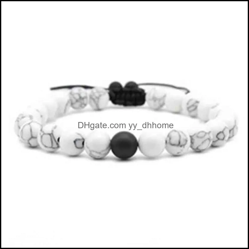 Hot Selling Fashion Tiger Eye White Pine Bracelet Adjustable 8MM Natural Stone Beaded Bracelets For Men