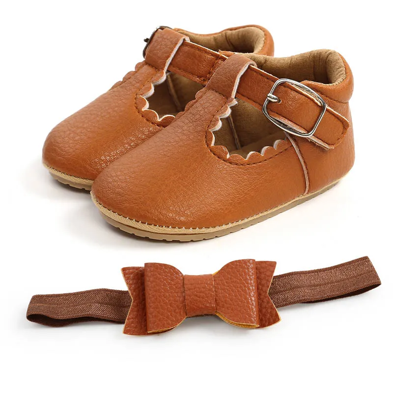 Chaussures pour bébés filles, ensembles de 2 pièces, avec nœuds et bandeaux, mocassins princesse pour nourrissons, chaussures de marche souples 0-1T B4112