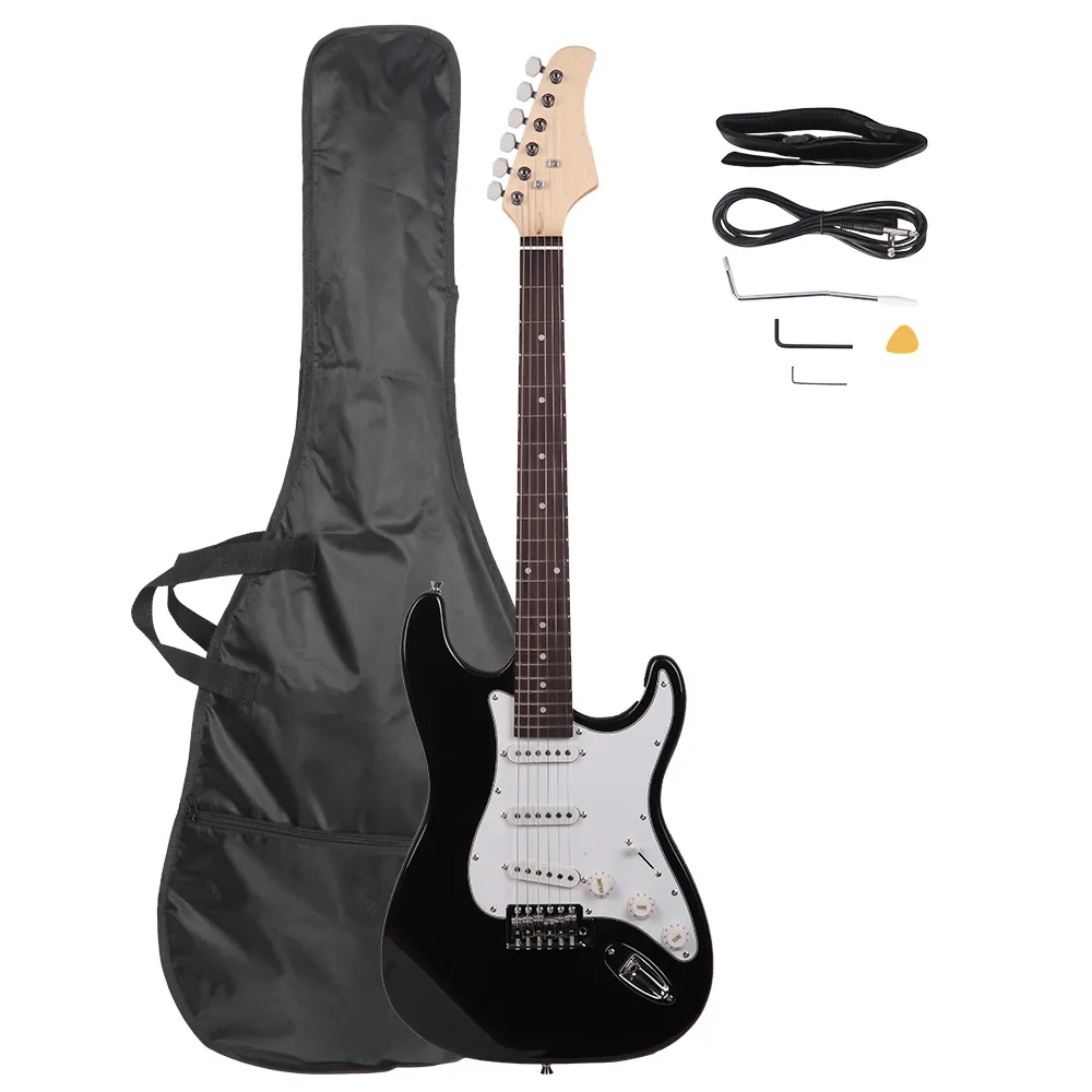 Acemi Elektro Gitar Çanta Kılıfı Kablo Kayışı Ile Gülağacı Klavye Seçer