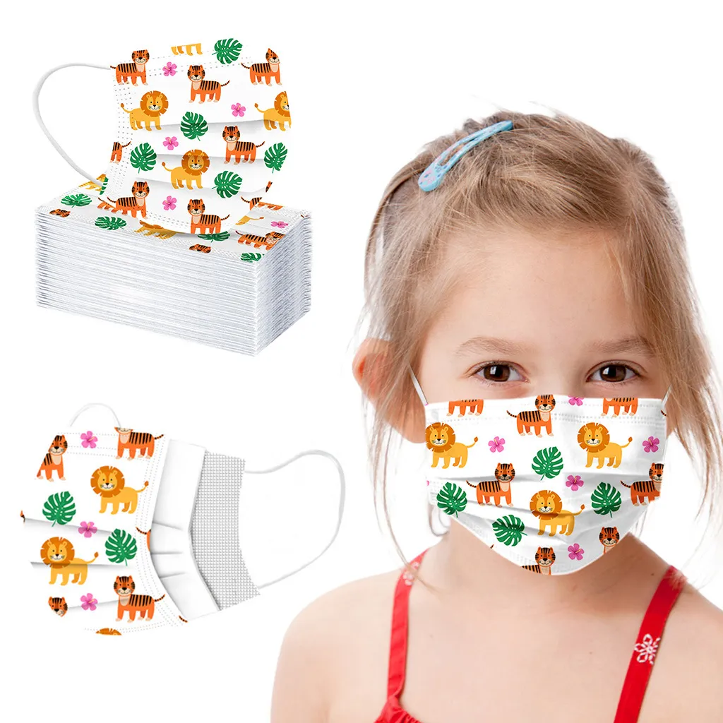 Christmas Face Mask Student Kids Disposable Face Mask with Elastic Ear Loop 3 Ply Breathable for Blocking Dust Air Anti-Pollution Masks T554