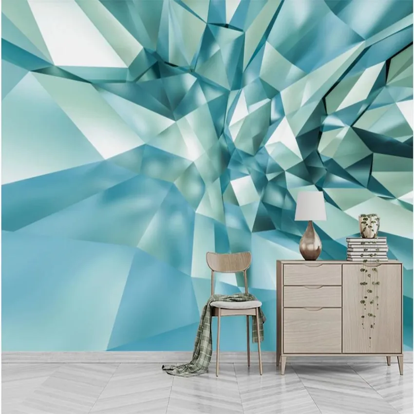 crystal geo wallpaper   white & silver