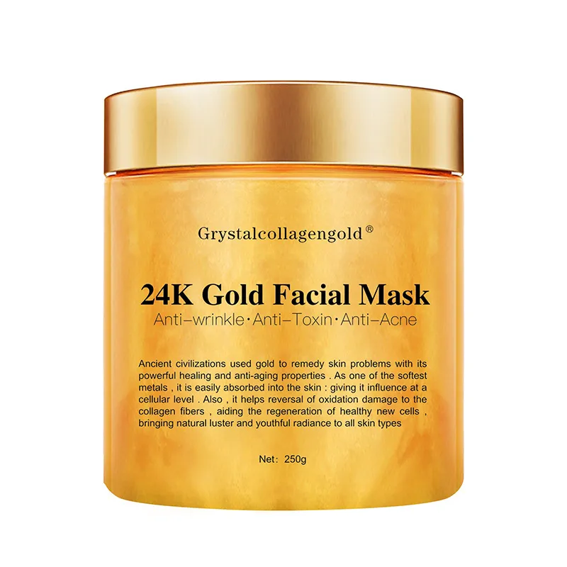 Grystal Collagen Gold Woman 's Facial Face Mask 24K 골드 콜라겐 껍질에서 얼굴 마스크 페이스 피부 보습 파이밍