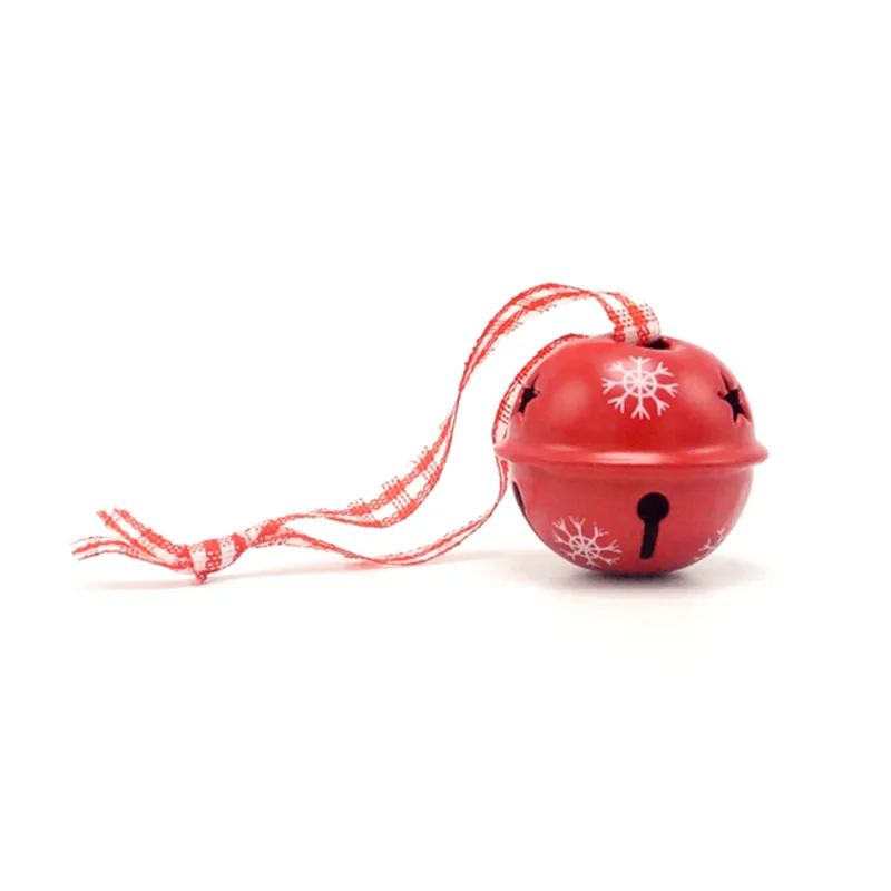 Рождественские украшения 40 шт. Красный металл Jingle Bell 30 мм снежинки Рождественский орнамент для домашнего дерева партия DIY украшения подвески 201203