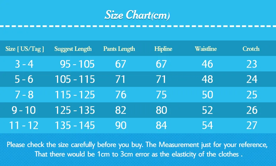Size Chart5Pants 155