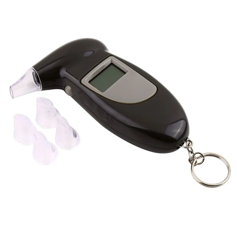 Backlit display professional digital alcohol breath tester high precision detector audio alarm exhalation analyzer comes with keychain