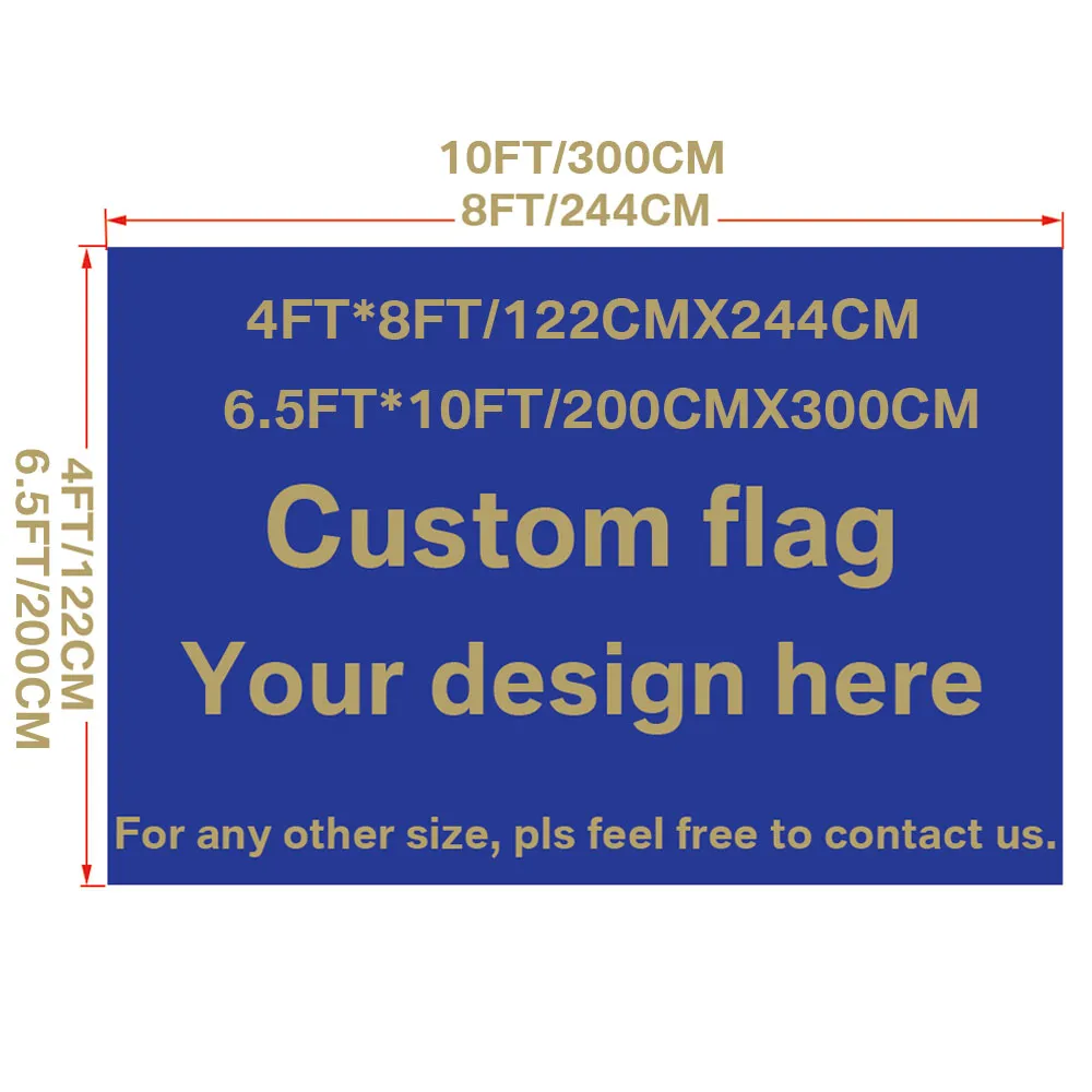 Aangepaste 4x8ft 4x10ft 6.5x10ft vlagbanner elke grootte elke logo digitale print polyester grote vlaggen en banners