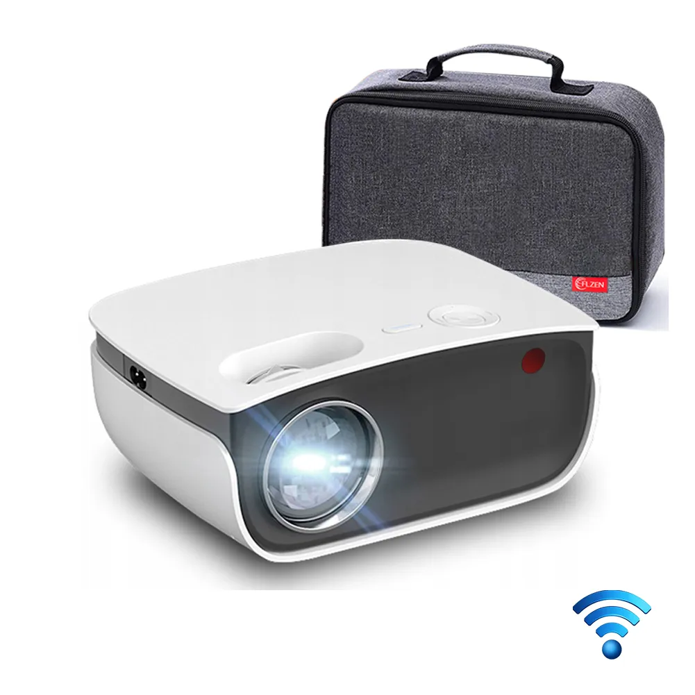 4000 lumen 1080p portátil mini pico wifi projetor home theater, com saco de transporte, suporte 1080p 200 "display, para iOS / Android / PC / tv stick