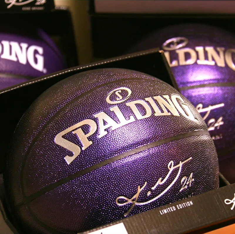 Spalding 24K Black Mamba Merch Commemorative edition basketball ball PU wear resistant serpentine size 7 Pearl purple