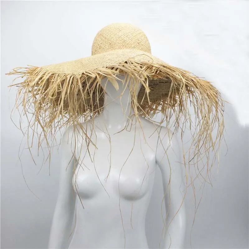 Sun Hats For Women Beach Caps Sombreros Wide Brim Beach Side Cap Floppy  Female Raffia Straw Hat Y200602246P From 21,36 €