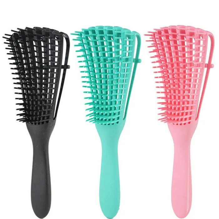 Detangling Brush for Curly Hair Wet Thick Kinky Hair 3 Colors Adjustable Scalp Massage Hair Brush