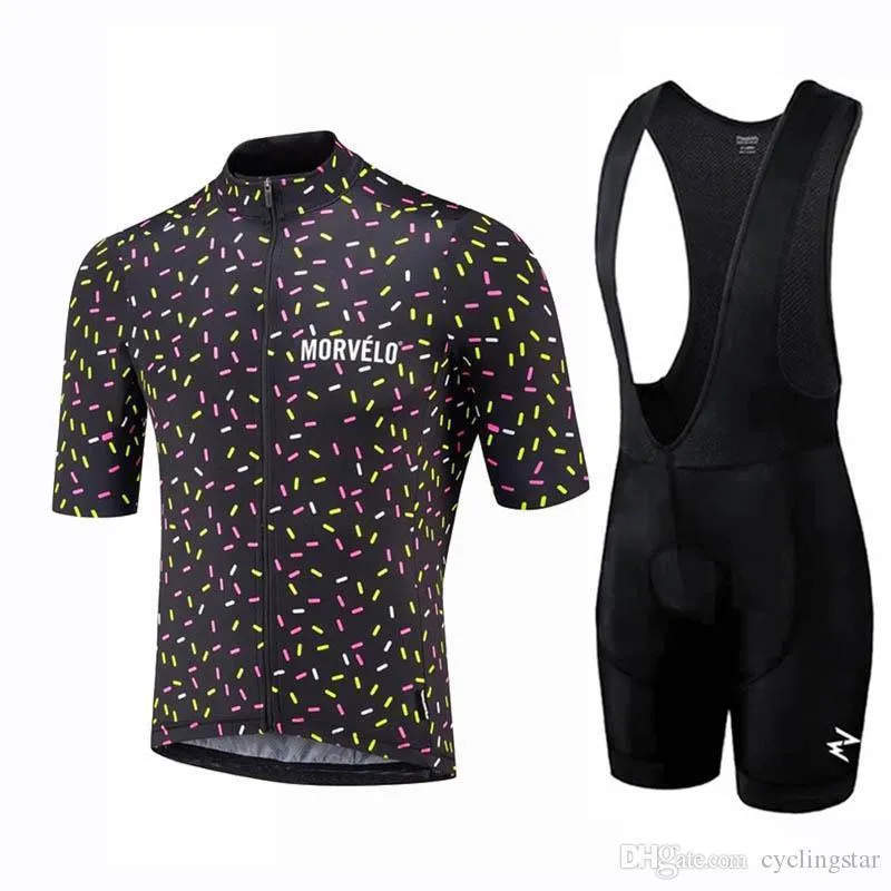 Morvelo Team 2020 Men Cycling Jersey bib shorts suit Summer Quick Dry Short Sleeve cycling outfits Road Bike uniform Sportswear Y122704