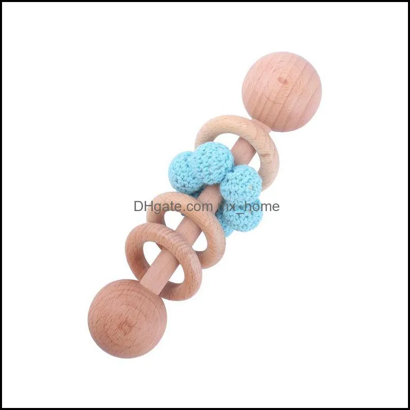 INS Baby Teethers Toys Teething Natural Wooden Ring Teether Infant kids Fingers Exercise Toy Soother Z5266