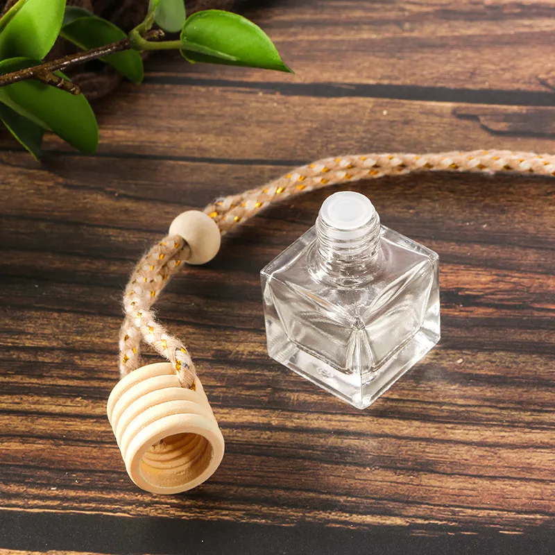 Car perfume bottle car pendant perfume ornament air freshener for essential oils diffuser fragrance empty glass bottle